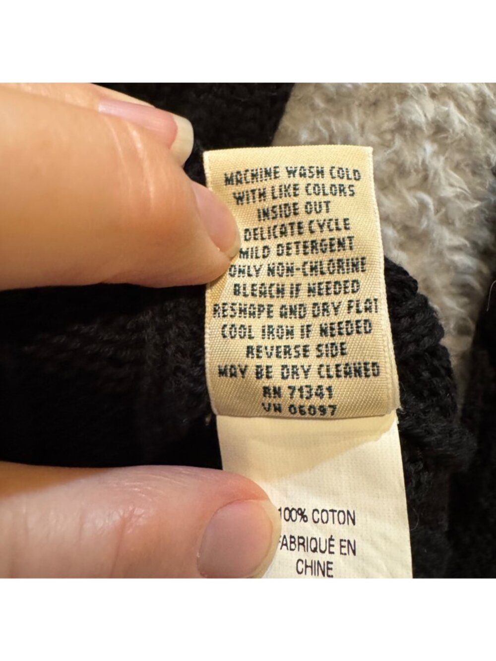 L.L.Bean Women’s Small Black Cable Knit Zip Cardigan Sweater Classic Old Money - Picture 8 of 10